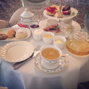 Morning tea at the Mount Nelson